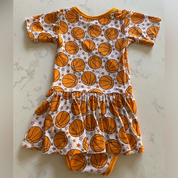 Dream Big Little Co Basketball Twirl Bodysuit Dress - Picture 3 of 3